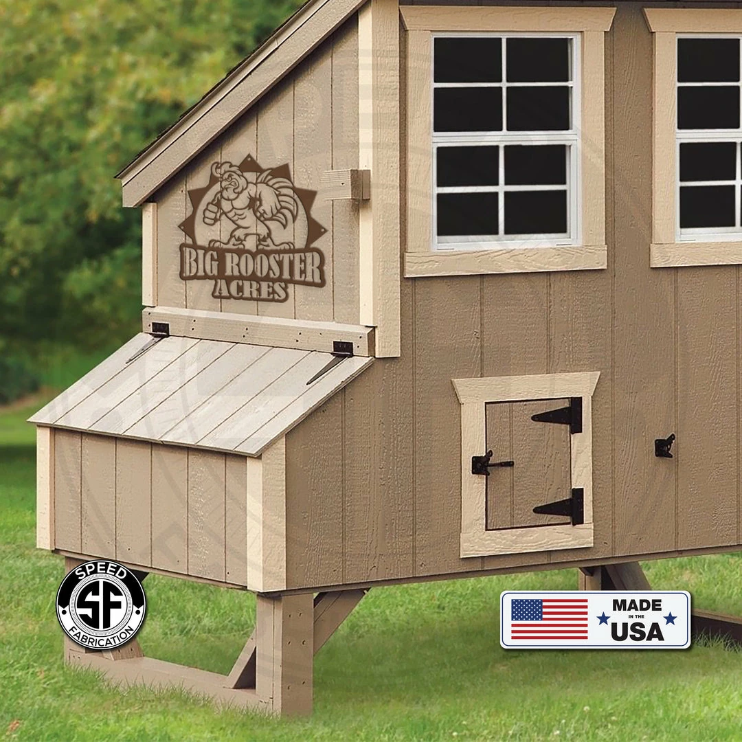 Speed Fabrication Personalized Chicken-Rooster Farm Metal Sign- Chicken Coop Sign Farm Metal Signs