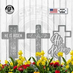 Speed Fabrication Assorted Christian Cross Metal Yard Stakes-Outdoor Cross-Garden Stake