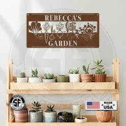 Speed Fabrication Outdoor/Lawn/Garden Personalized Vegetable Garden Metal Sign