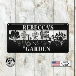 Speed Fabrication Outdoor/Lawn/Garden Personalized Vegetable Garden Metal Sign