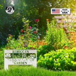 Speed Fabrication Outdoor/Lawn/Garden Personalized Vegetable Garden Metal Yard Stake Sign