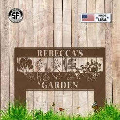 Speed Fabrication Outdoor/Lawn/Garden Personalized Vegetable Garden Metal Yard Stake Sign