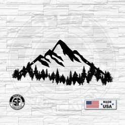 Speed Fabrication Mountain Range With Evergreen Trees Home Decor Metal Sign Hunting & Fishing Metal Signs