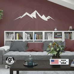 Speed Fabrication Mountain Range Minimalist Home Decor Metal Sign