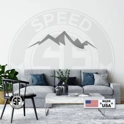 Speed Fabrication Mountain Range Minimalist Home Decor Metal Sign