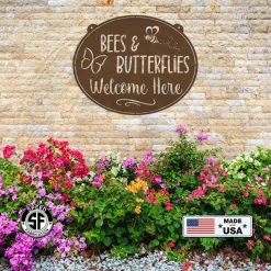 Speed Fabrication Outdoor/Lawn/Garden Bees & Butterflies Welcome Sign