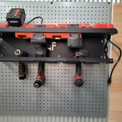 Speed Fabrication Tool Organization Cordless Drill Organizer With Locking Bar And Battery Rack