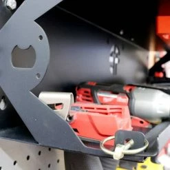 Speed Fabrication Tool Organization Cordless Drill Organizer With Locking Bar And Battery Rack