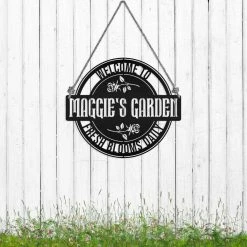 Speed Fabrication Metal Garden Signs And Stakes Custom Rose Garden Sign