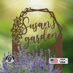 Speed Fabrication Patriotic Metal Signs Personalized Floral Hexagon Metal Yard Stake