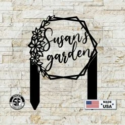 Speed Fabrication Patriotic Metal Signs Personalized Floral Hexagon Metal Yard Stake