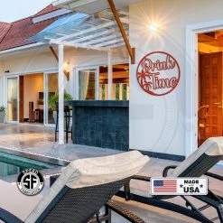 Speed Fabrication Palm Tree Drink Time Metal Sign Bar And Pub Custom Metal Signs