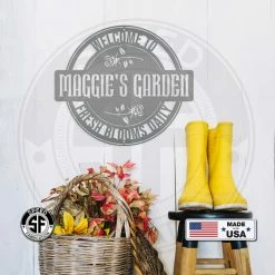 Speed Fabrication Metal Garden Signs And Stakes Custom Rose Garden Sign