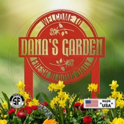 Speed Fabrication Personalized Garden Metal Yard Stake - Rose Garden Sign Metal Garden Signs And Stakes