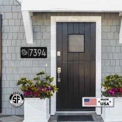 Speed Fabrication Rectangle Custom Address Sign With Flowers