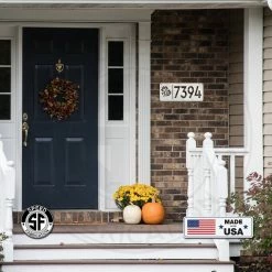 Speed Fabrication Rectangle Custom Address Sign With Flowers