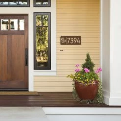 Speed Fabrication Rectangle Custom Address Sign With Flowers