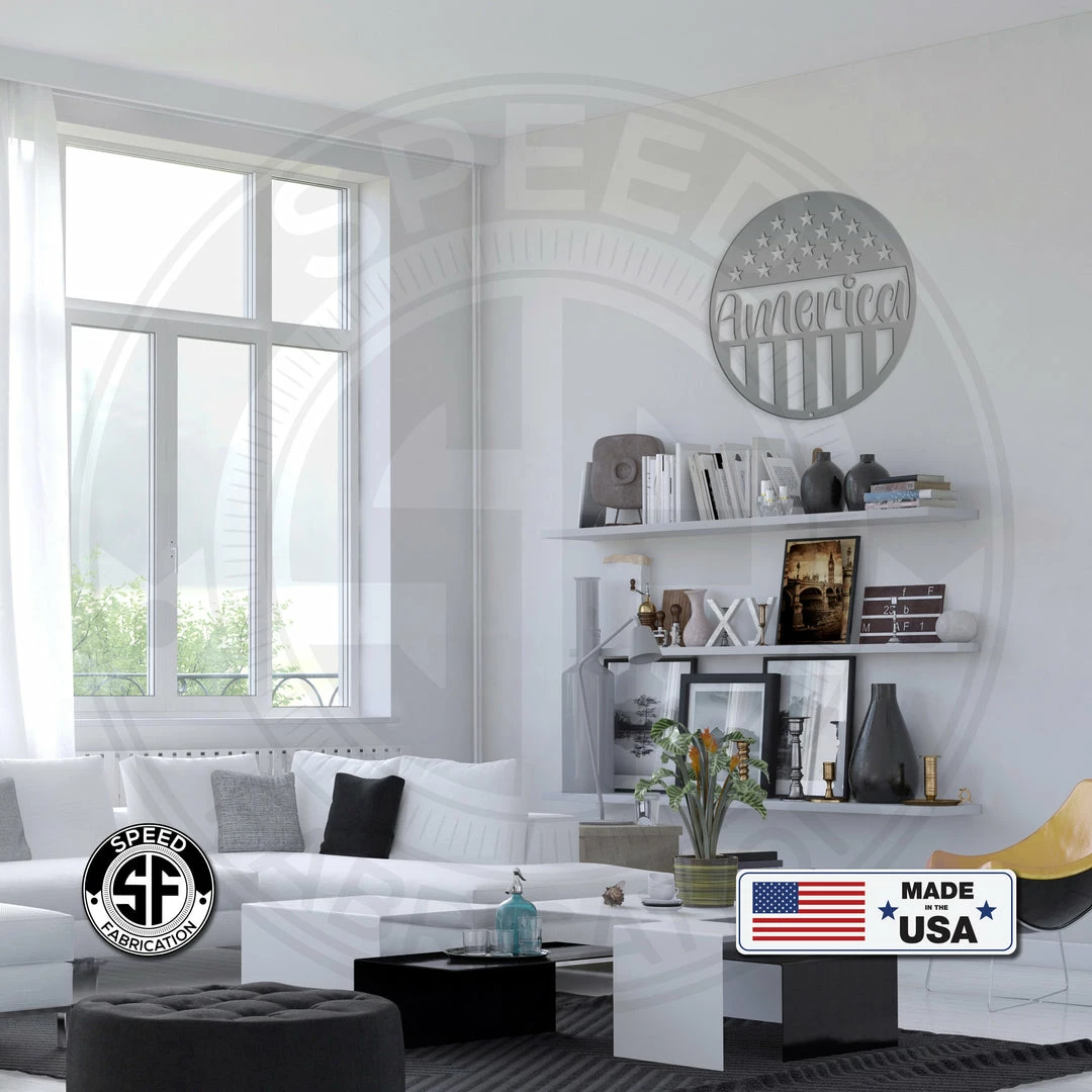 Speed Fabrication America Metal Sign