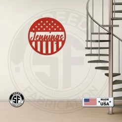 Speed Fabrication Patriotic Metal Signs Custom Patriotic Americana Circle Name Sign