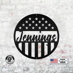 Speed Fabrication Patriotic Metal Signs Custom Patriotic Americana Circle Name Sign