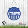 Speed Fabrication American Flag Welcome Metal Sign - Patriotic Sign