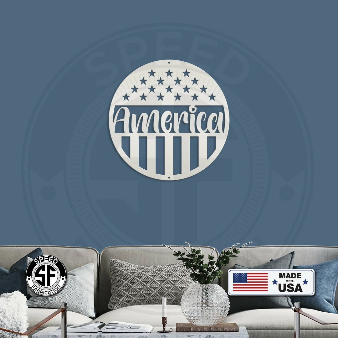 Speed Fabrication America Metal Sign