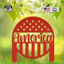 Speed Fabrication American Flag Metal Yard Stake