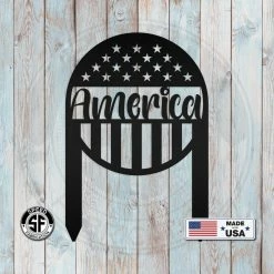Speed Fabrication American Flag Metal Yard Stake