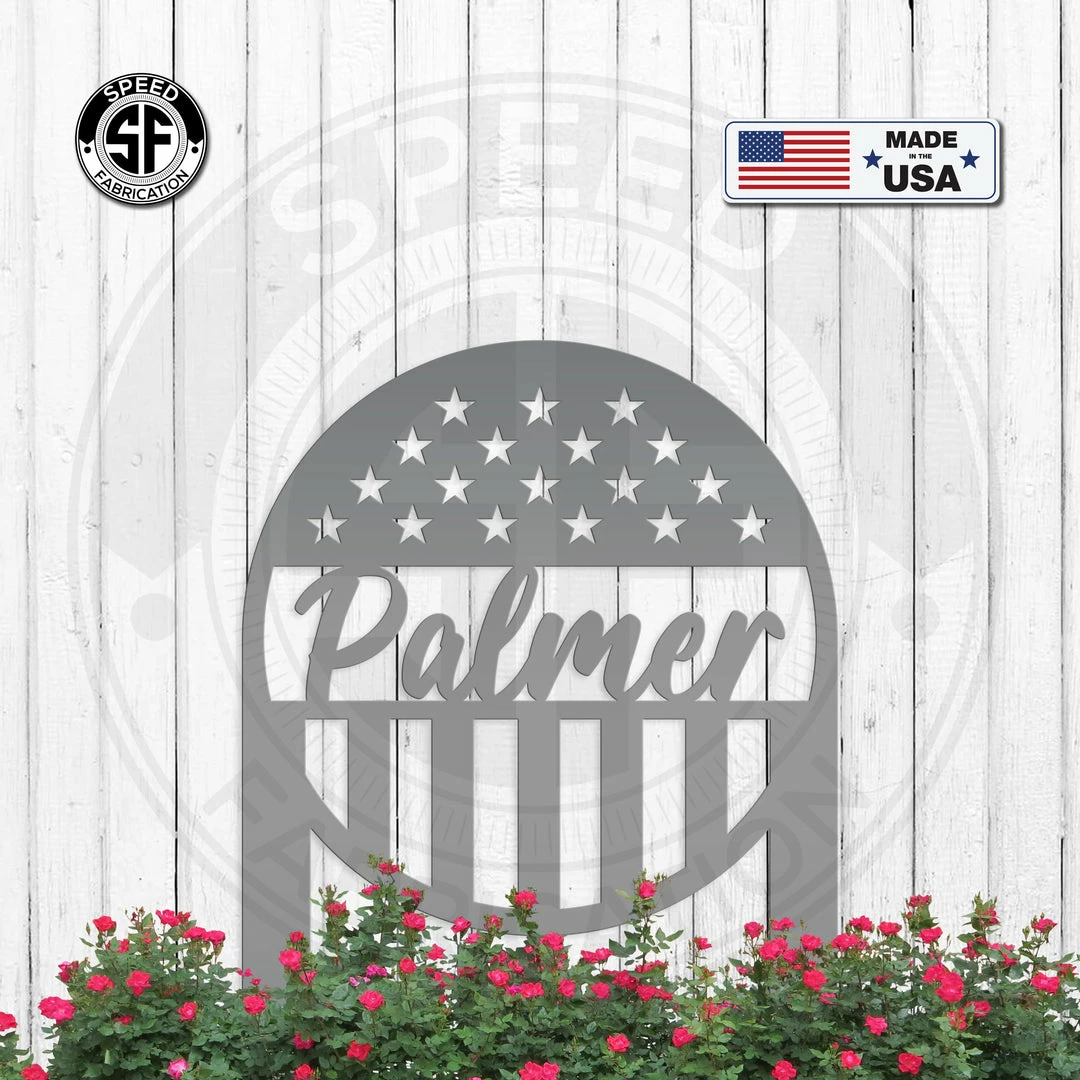 Speed Fabrication Custom Flag Metal Yard Stake - Patriotic Yard Stake