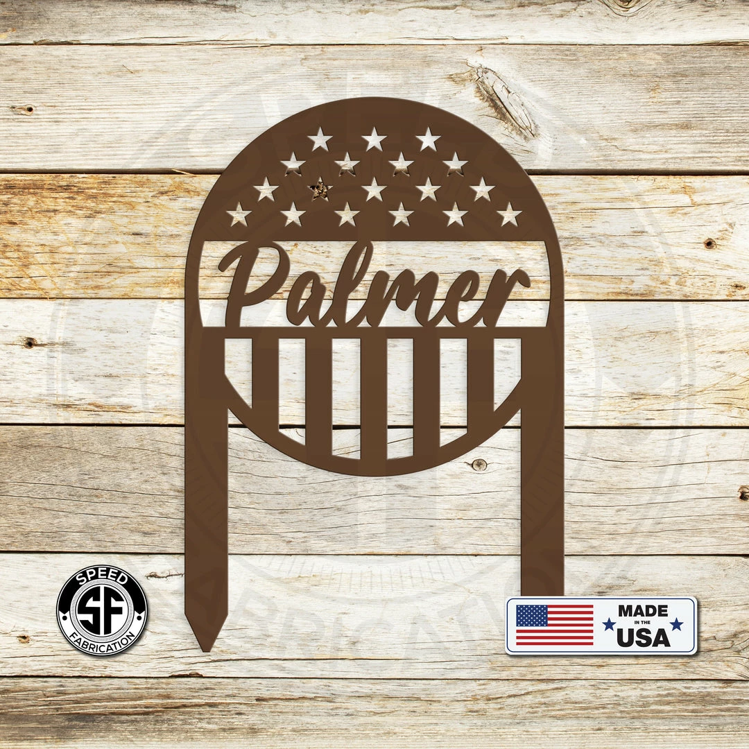 Speed Fabrication Custom Flag Metal Yard Stake - Patriotic Yard Stake