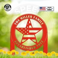 Speed Fabrication Custom Patriotic Name Yard Stake- Family Name Yard Stake