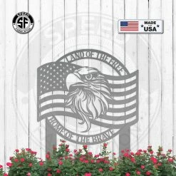 Speed Fabrication American Flag With Eagle Metal Yard Stake - Patriotic Yard Stake