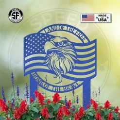 Speed Fabrication American Flag With Eagle Metal Yard Stake - Patriotic Yard Stake