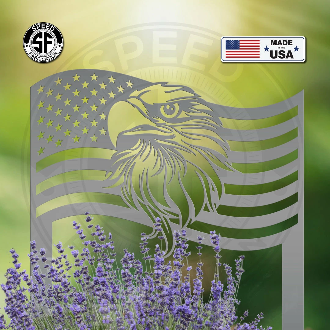 Speed Fabrication American Flag Eagle Metal Yard Stake