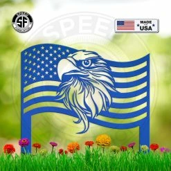 Speed Fabrication American Flag Eagle Metal Yard Stake