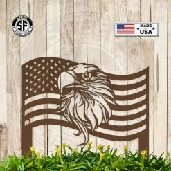 Speed Fabrication American Flag Eagle Metal Yard Stake