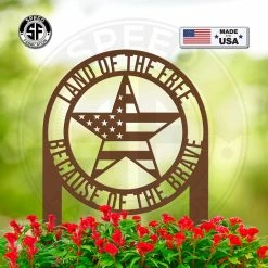 Speed Fabrication Patriotic Metal Signs Patriotic Metal Yard Stake - American Sign - Star Yard Sign