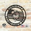 Speed Fabrication Custom Metal Eagle And Flag Sign - Patriotic Door Hanger