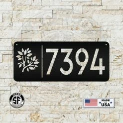 Speed Fabrication Rectangle Custom Address Sign With Flowers