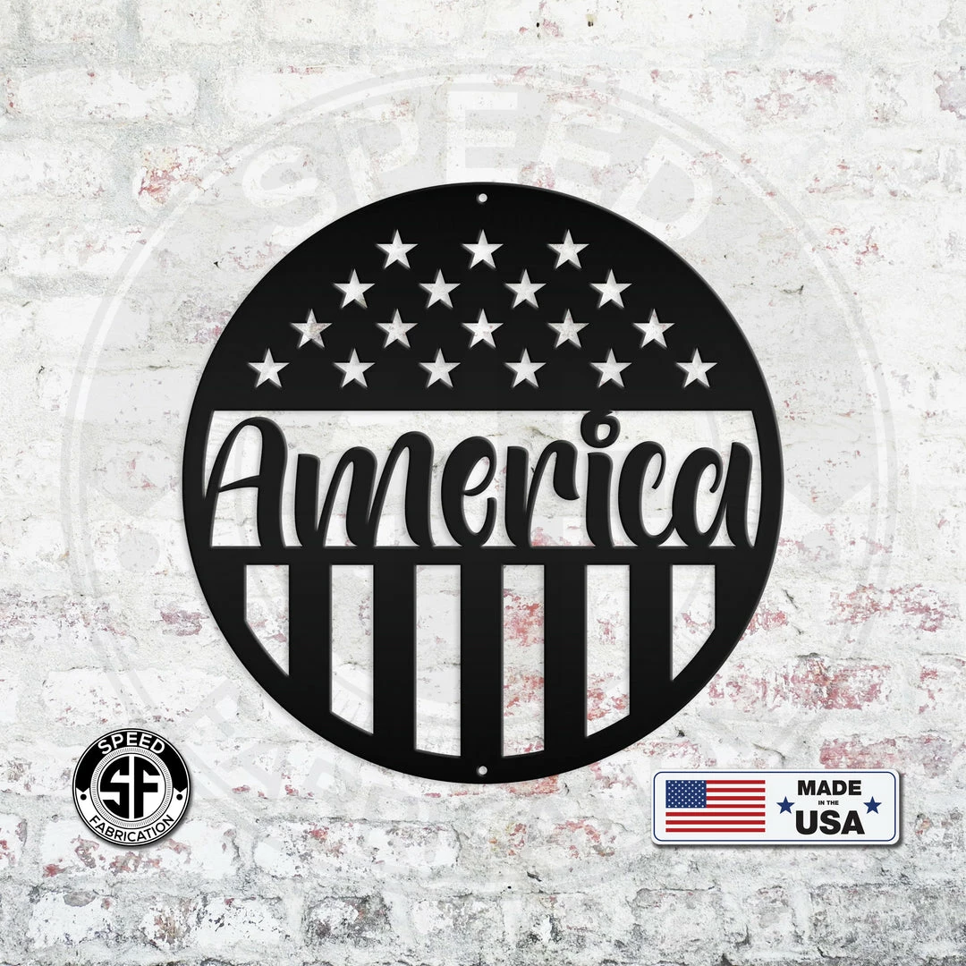 Speed Fabrication America Metal Sign