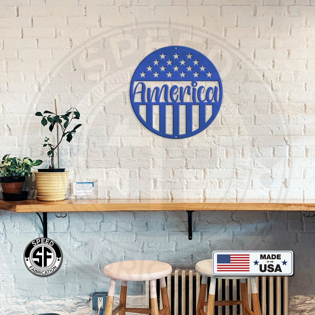 Speed Fabrication America Metal Sign