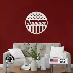 Speed Fabrication Patriotic Metal Signs Custom Patriotic Americana Circle Name Sign