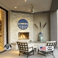 Speed Fabrication Patriotic Metal Signs Custom Patriotic Americana Circle Name Sign
