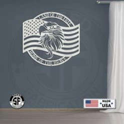 Speed Fabrication Patriotic Metal Sign With American Flag And Eagle