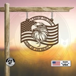 Speed Fabrication Patriotic Metal Sign With American Flag And Eagle