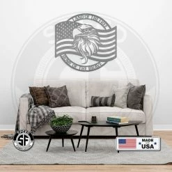 Speed Fabrication Patriotic Metal Sign With American Flag And Eagle