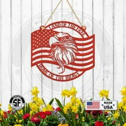 Speed Fabrication Patriotic Metal Sign With American Flag And Eagle
