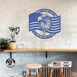Speed Fabrication Patriotic Metal Sign With American Flag And Eagle