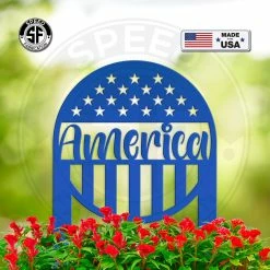 Speed Fabrication American Flag Metal Yard Stake