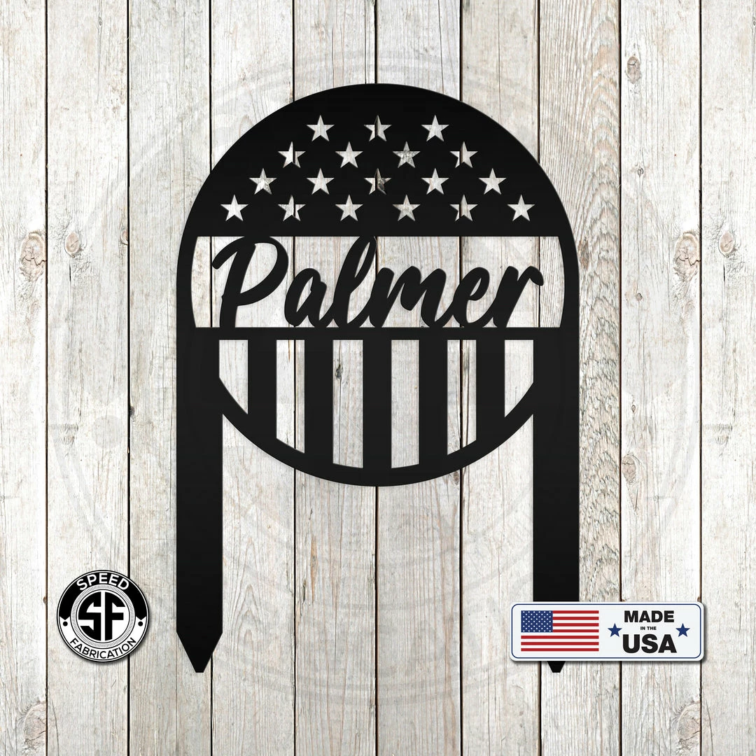 Speed Fabrication Custom Flag Metal Yard Stake - Patriotic Yard Stake